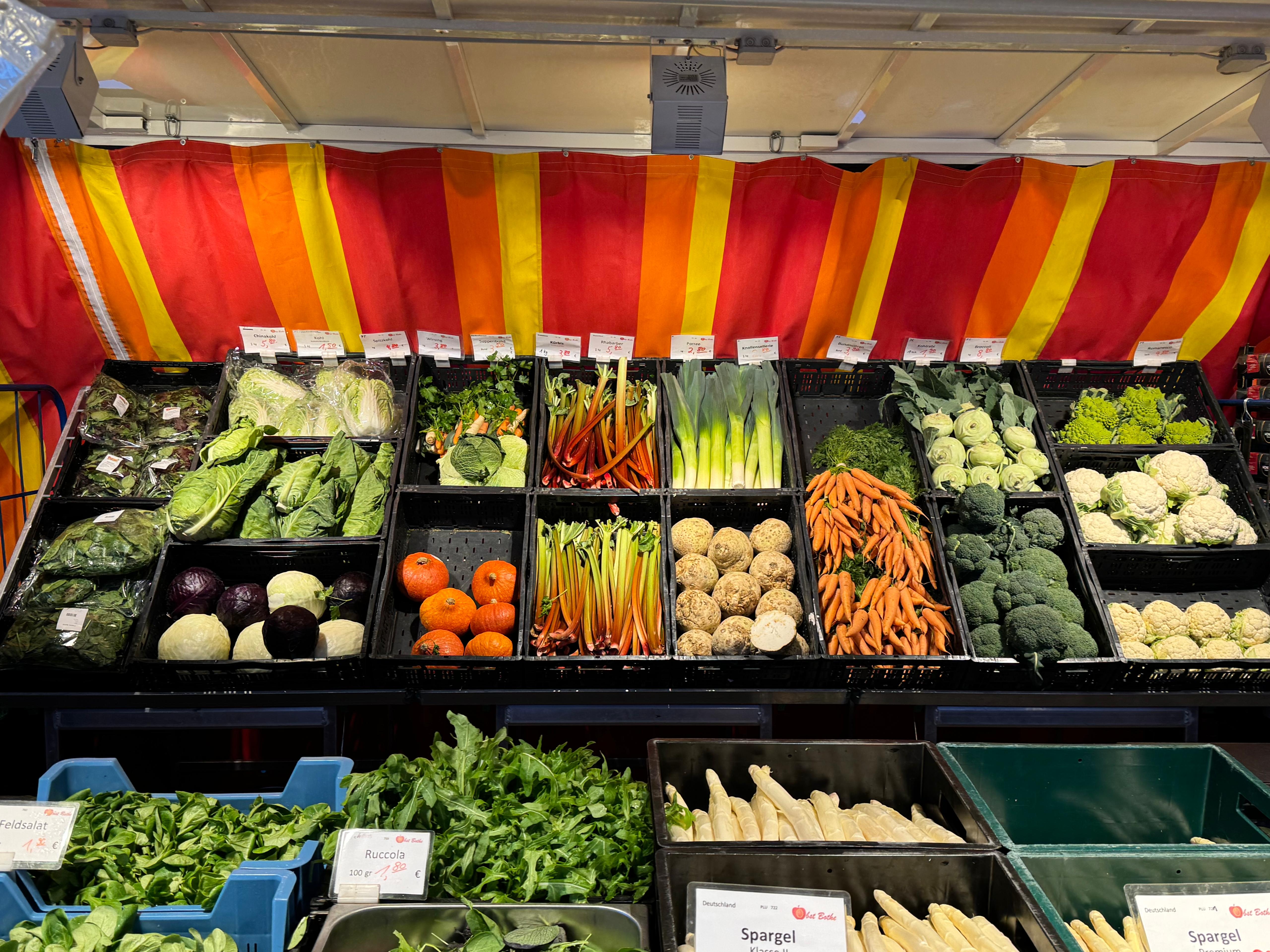 Gemüsestand von innen